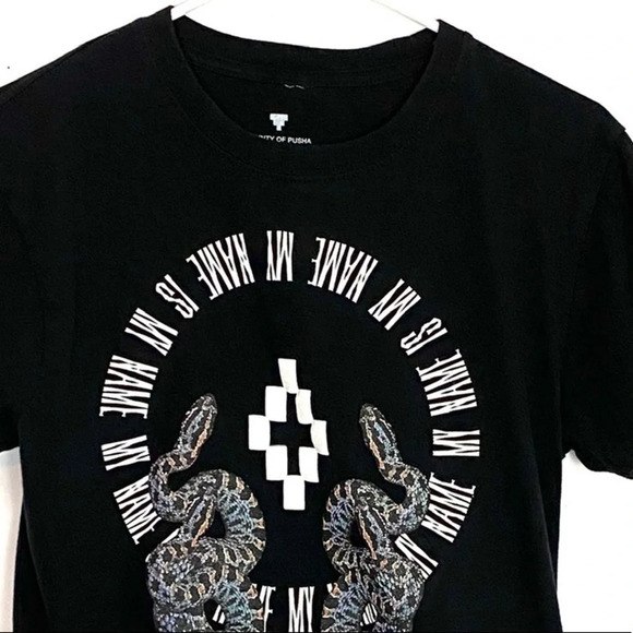 Marcelo Burlon County Of Milan Tshirt x Pusha TMnimn My Name Is Snake Tee Medium - Picture 2 of 11